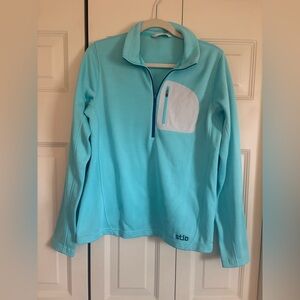 Stio Aqua Quarter-Zip Fleece with White Pocket